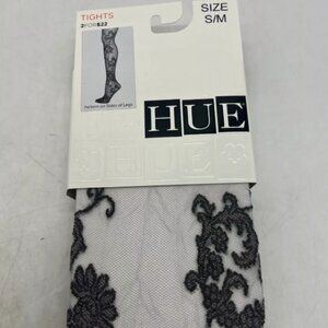 HUE Gray Floral Pattern Tights w/ Control Top Size S/M U15340 Sweet Pea